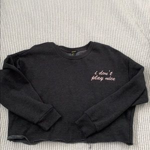 Cropped pullover sweatshirt